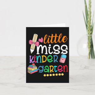 Little Miss Kindergarten For Kids Girls Ck To Scho Card