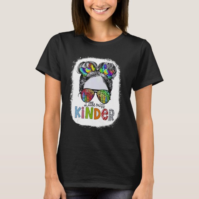 Little Miss Kindergarten Girls First Day of Kinder T-Shirt (Front)
