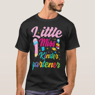 Little Miss Kindergarten Grader Girls 1st Day Back T-Shirt