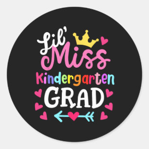 Little Miss Kindergarten Last Day Of School 2025 G Classic Round Sticker