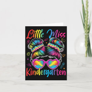Little Miss Kindergarten Messy Bun Back To School Card