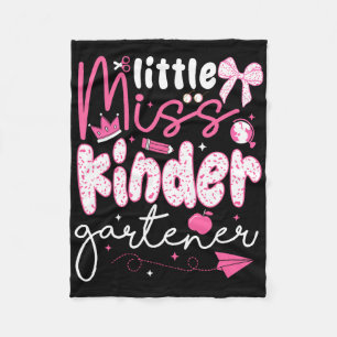 Little Miss Kindergartener Coquette Back To School Fleece Blanket