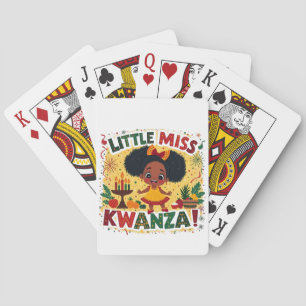 Little Miss Kwanza Afro American Kwanaz heritage Playing Cards