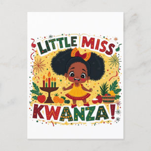 Little Miss Kwanza Afro American Kwanaz heritage Postcard