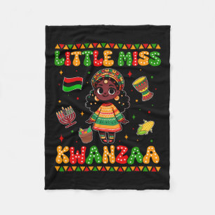 Little Miss Kwanzaa Happy Kwanzaa Black Girl Toddl Fleece Blanket