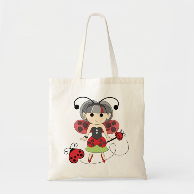 Little Miss Ladybug Lady Bug Fairy Cute Tote Bag (Front)