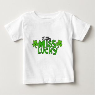 Little Miss Lucky - Cute Shamrock Baby T-Shirt