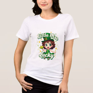 Little Miss Lucky: Cute St. Patrick's Day Girl Tri-Blend Shirt
