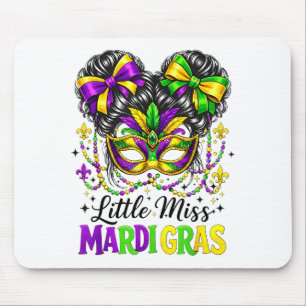 Little Miss Mardi Gras Afro Messy Bun Girls Kids N Mouse Mat