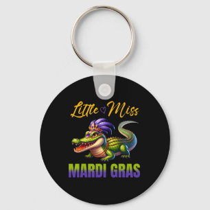 Little Miss Mardi Gras Alligator Mardigator Cute K Key Ring