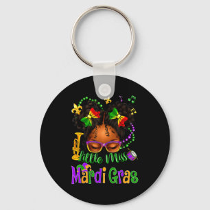 Little Miss Mardi Gras Bow Girls Kids New Orleans Key Ring