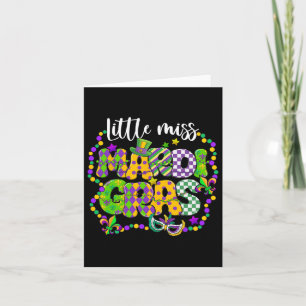 Little Miss Mardi Gras Carnival Apparel Girls Wome Card