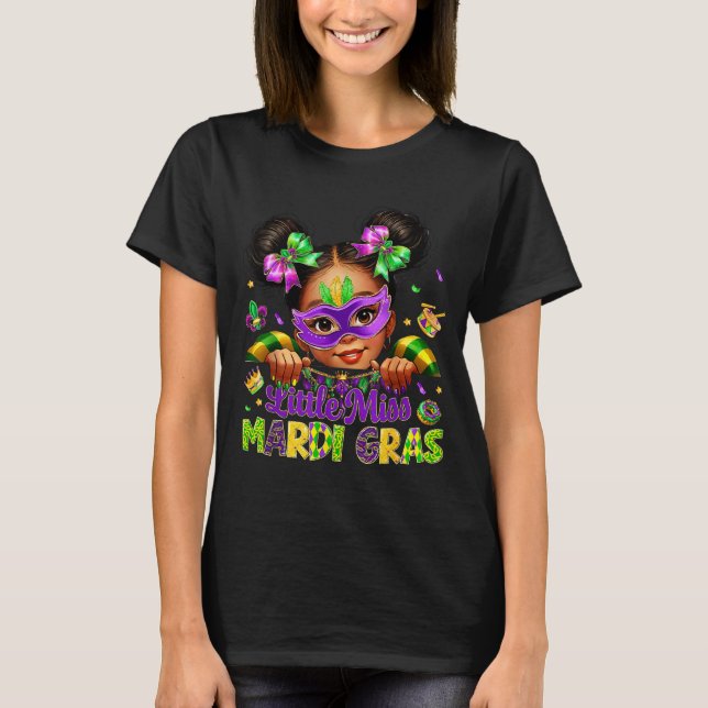 Little Miss Mardi Gras Carnival New Orleans Fleur  T-Shirt (Front)