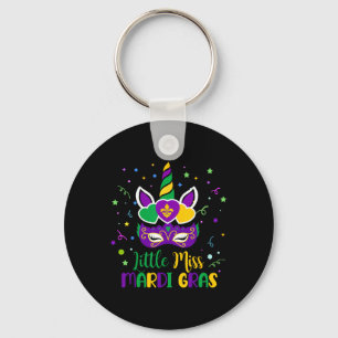 Little Miss Mardi Gras Carnival Unicorn For Toddle Key Ring