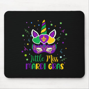 Little Miss Mardi Gras Carnival Unicorn For Toddle Mouse Mat