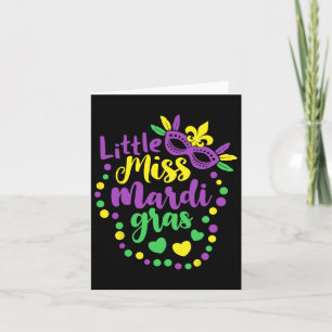 Little Miss Mardi Gras Funny Mardi Gras 2024 Kids Card