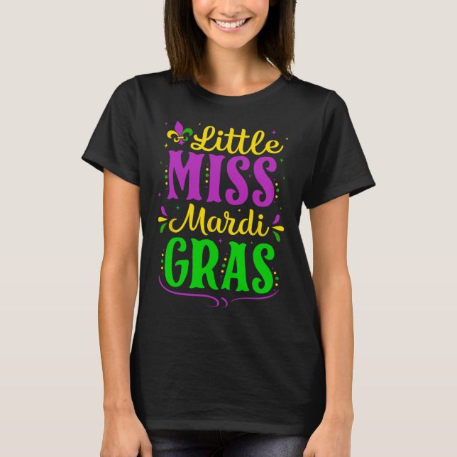 Little Miss Mardi Gras Jester Outfit Girls Kids To T-Shirt (Front)