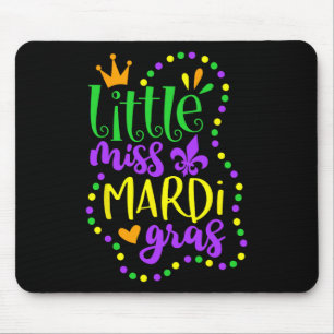 Little Miss Mardi Gras Kids Carnival Apparel Girls Mouse Mat
