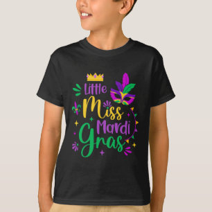 Little Miss Mardi Gras Kids Carnival Apparel Girls T-Shirt