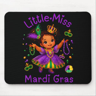 Little Miss Mardi Gras Messy Bun Girls Kids New Or Mouse Mat