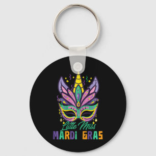 Little Miss Mardi Gras Unicorn Mask Toddler Girls Key Ring
