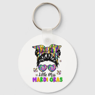 Little Miss Mardi Gras Women Girls Kids Key Ring