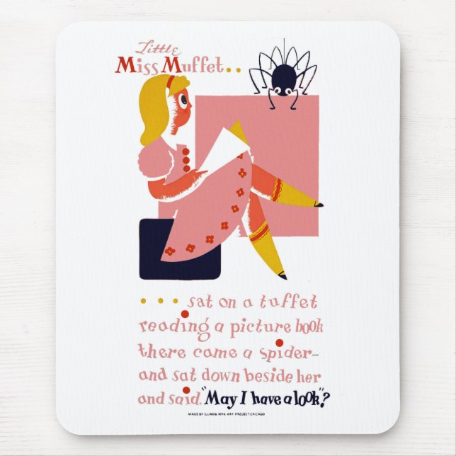 Little Miss Muffet Mouse Mat (Front)