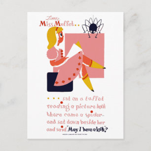 Little Miss Muffet Postcard