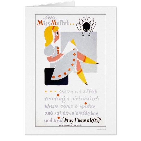 Little Miss Muffet Reads 1940 WPA Card