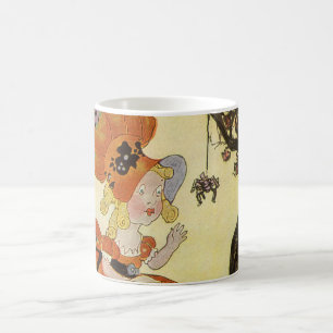 Little Miss Muffet & Spider, Vintage Mother Goose Coffee Mug