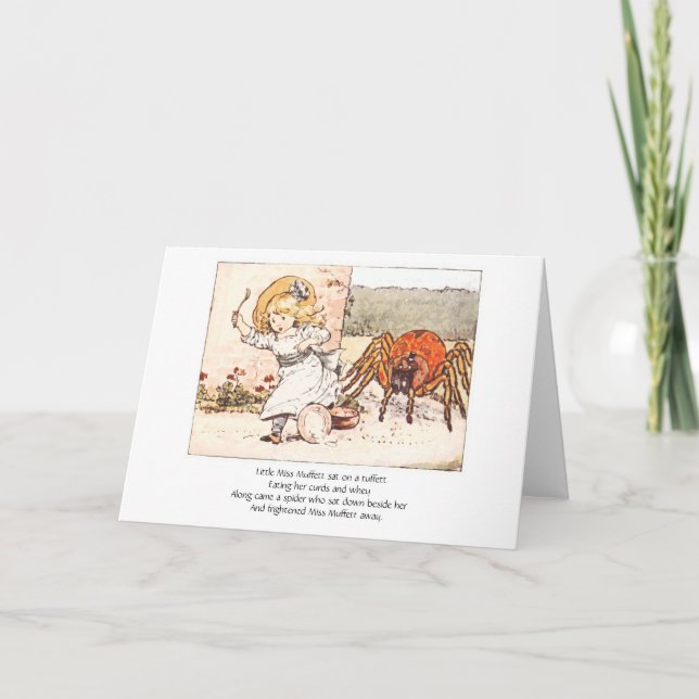 Little Miss Muffett & Spider, Greeting Card (Front)