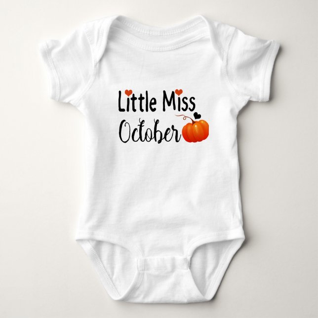 little miss october baby bodysuit (Front)