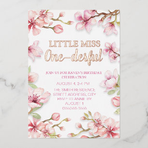 Little Miss One-derful 1st Birthday Pink Floral