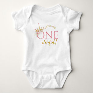 Little Miss One-Derful, Princess Birthday. Baby Bodysuit