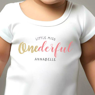 Little Miss Onederful 1st Birthday Baby T-Shirt