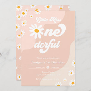 Little Miss ONEderful 1st Birthday Boho Daisy Invitation