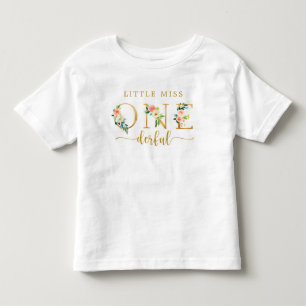 Little Miss Onederful 1st Birthday Girl Toddler T-Shirt