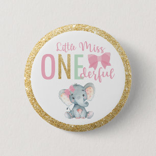 Little Miss ONEderful 1st Birthday Guest of Honor 6 Cm Round Badge