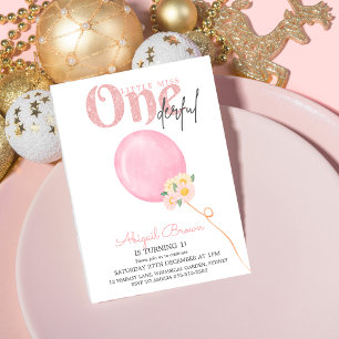 Little miss Onederful 1st birthday invitation
