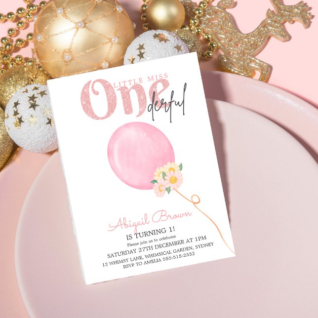 Little miss Onederful 1st birthday invitation (Creator Uploaded)