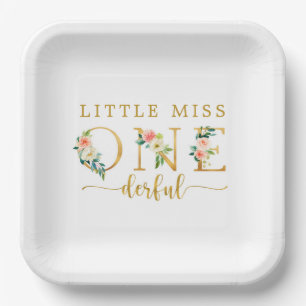 Little Miss Onederful 1st Birthday  Paper Plate