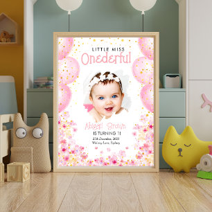 Little miss onederful 1st birthday  poster