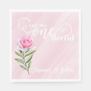 Little Miss ONEderful 1st First Birthday Napkin