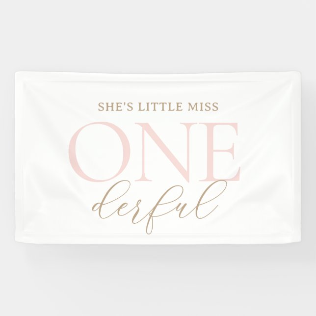 Little Miss Onederful Birthday Banner (Horizontal)
