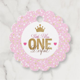 Little Miss onederful Birthday Favour Tags