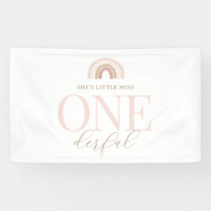 Little Miss Onederful Boho Rainbow Banner