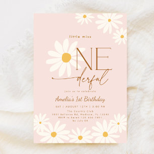Little Miss Onederful Daisy 1st Birthday Invitation