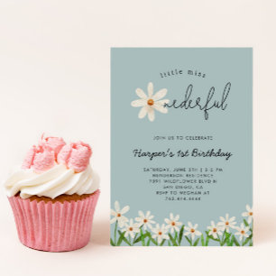 Little Miss ONEderful Daisy 1st Birthday Invitation