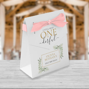 Little Miss ONEderful First Birthday Elegant Favor Favour Box