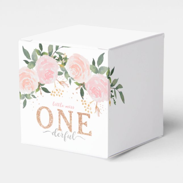 Little Miss Onederful First Birthday Favour Box (Front Side)